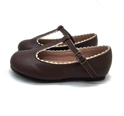 Tannery + Co Kids Sepia Scalloped T-Straps