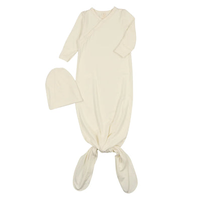 Lilette cream baby gown set from our Cotton Graphic.