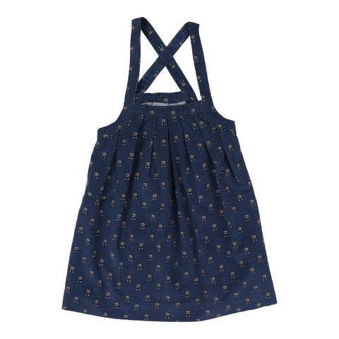 Analogie Vintage Floral Pinafore Jumper - Off Blue