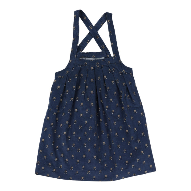 Analogie Vintage Floral Pinafore Jumper - Off Blue