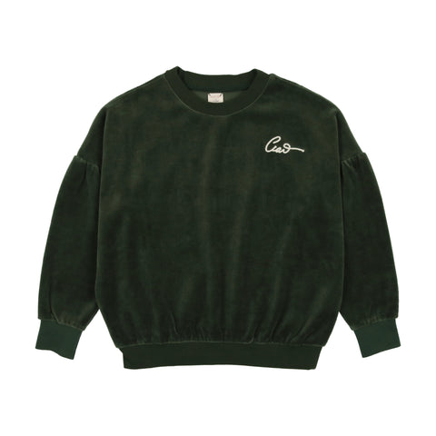 Analogie Velour Sweatshirt - Green