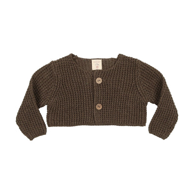 Analogie Waffle Knit Shrug - Heather Brown