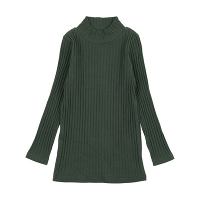 Lil Legs Ribbed Mock Neck - Green