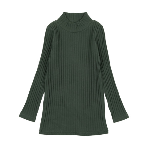 Lil Legs Ribbed Mock Neck - Green