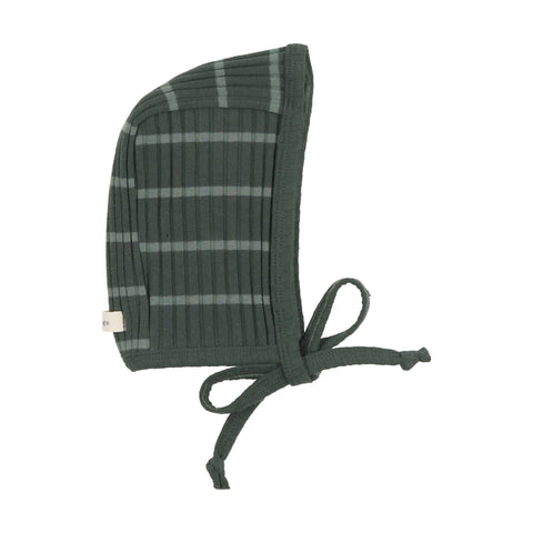 Lil Legs Wide Ribbed Bonnet - Green Stripe