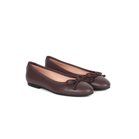 Perroquet Shoes Ballet Flats - Burgundy Leather