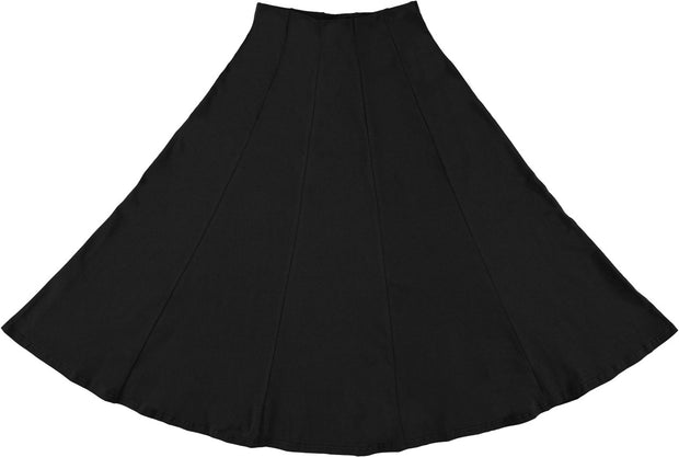 BGDK Ladies Midi Cotton Panel Skirt 32" - Black BK1602AM
