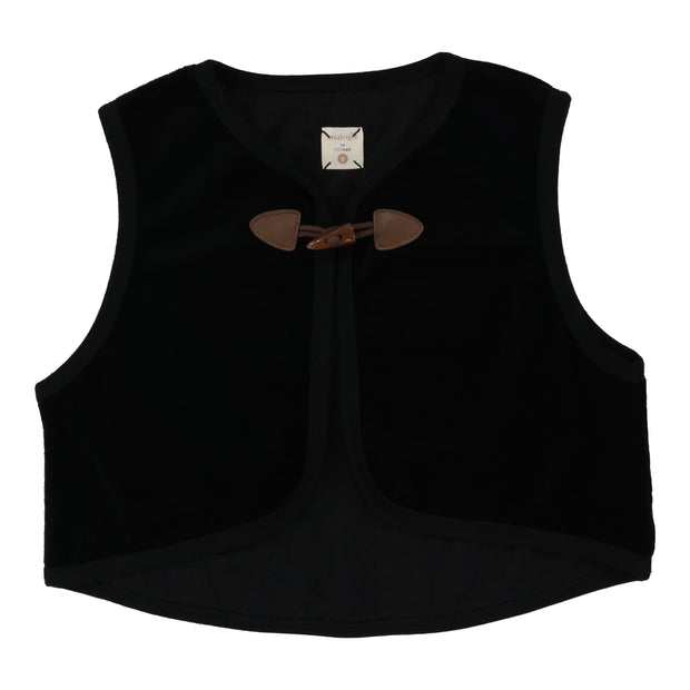 Analogie Velour Toggle Vest - Black