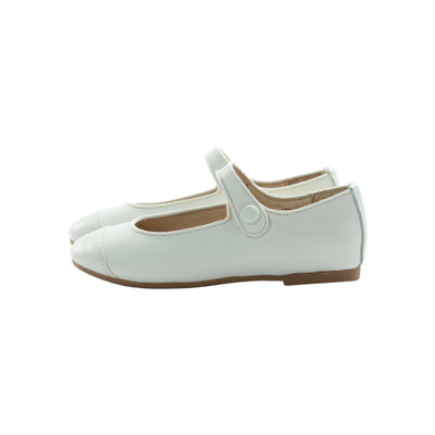 Perroquet Shoes Cap Toe Leather Mary Janes - Ivory