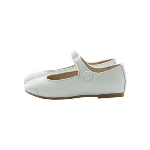 Perroquet Shoes Cap Toe Leather Mary Janes - Ivory