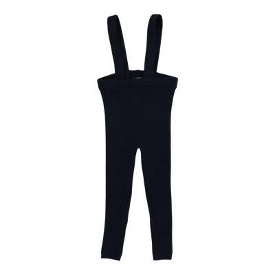 Lil Legs Knit Long Suspender Leggings - Black