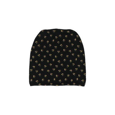 Lil Legs Floral Beanie - Black Floral