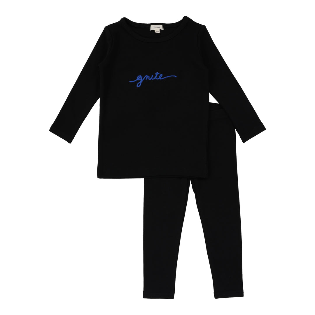 Lil Legs Gnite Lounge Set - Black / Blue Lil Legs Gnite Lounge Set - Black / Blue