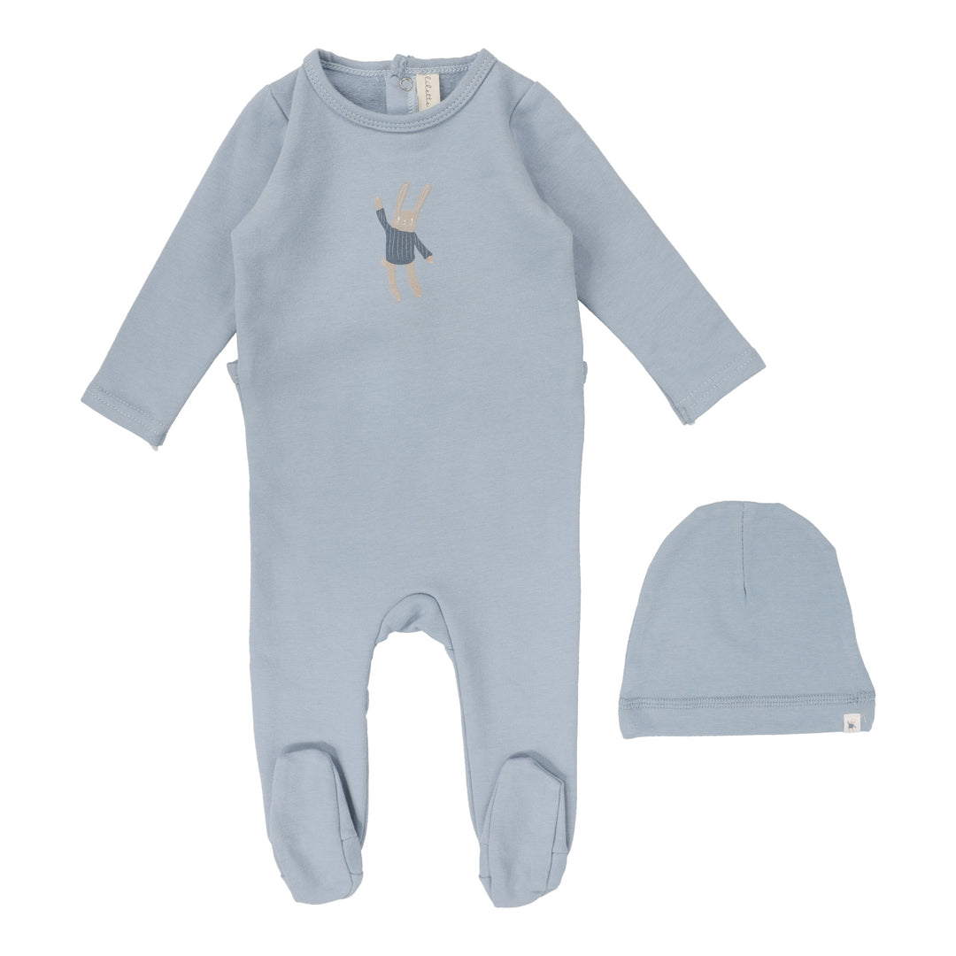 Lil Legs Berry Pink Brushed Cotton Wrapover Footie & Hat Lil Legs Berry Pink Brushed Cotton Wrapover Footie & Hat