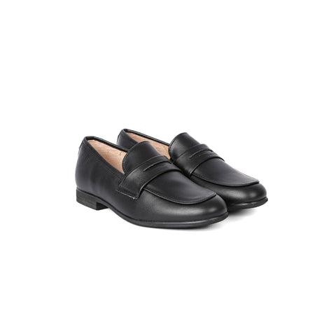 Perroquet Shoes Hard Penny Loafers - Black Leather