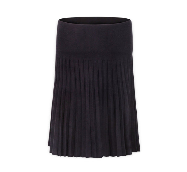 Mia Mod Ladies Year Round Pleated Skirt - Black