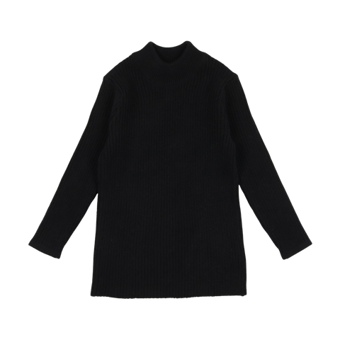 Lil Legs Knit Mockneck - Black