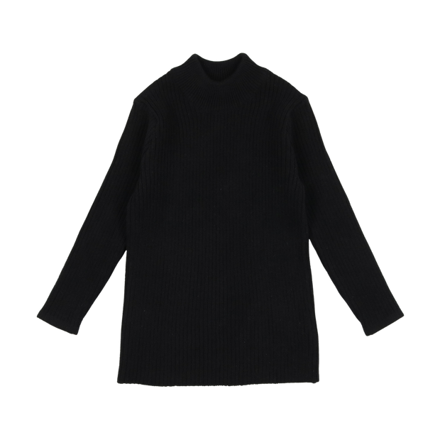 Lil Legs Knit Mockneck - Black