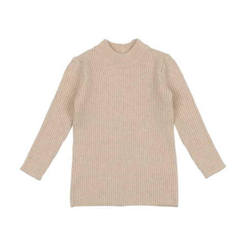 Lil Legs Knit Mockneck - Ecru