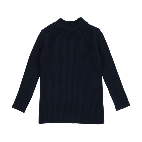 Lil Legs Knit Mockneck - Navy
