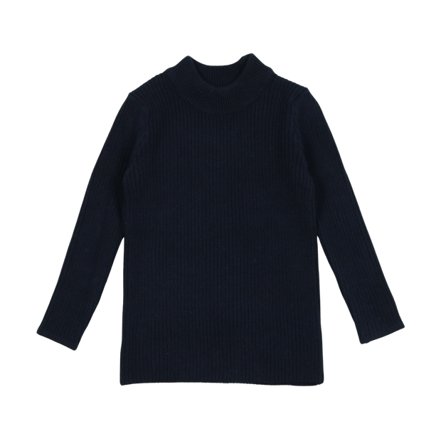 Lil Legs Knit Mockneck - Navy