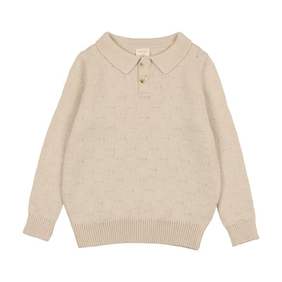 Analogie Boys Knit Polo - Natural