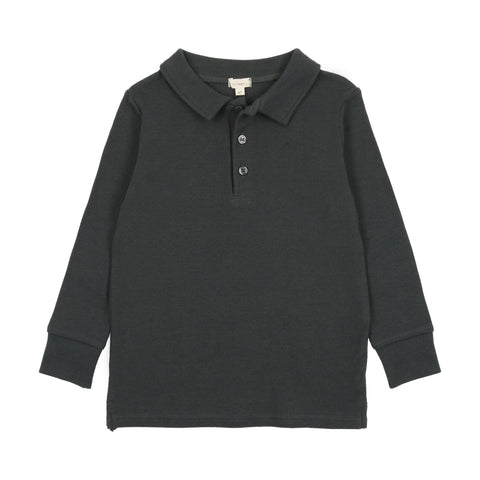 Lil Legs Ribbed Polo - Midnight
