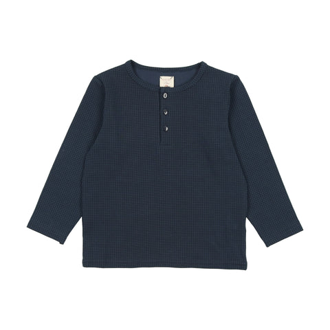 Analogie Tiny Check Henley - Blue