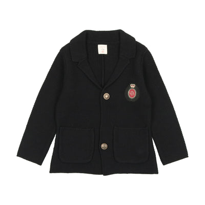 Analogie Crest Knit Blazer - Black