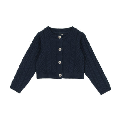 Analogie Cable Knit Cardigan - Navy