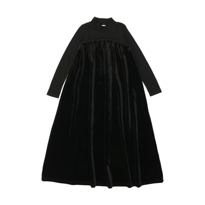 Lil Legs Velour Maxi Dress - Black