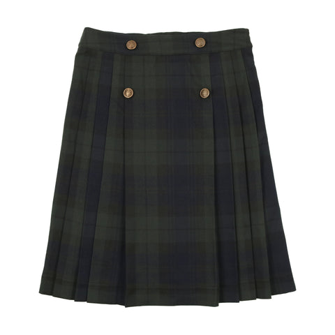 Analogie Pleated Skirt - Forest Plaid