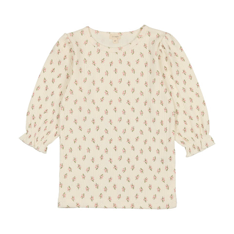 Lil Legs Three Quarter Sleeve T-Shirt - Floral Cluster