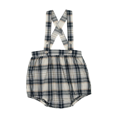 Analogie Suspender Bubble Bloomers - Navy Plaid