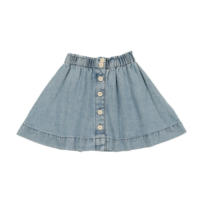 Analogie Stonewash Short Button Down Skirt  - Stonewash