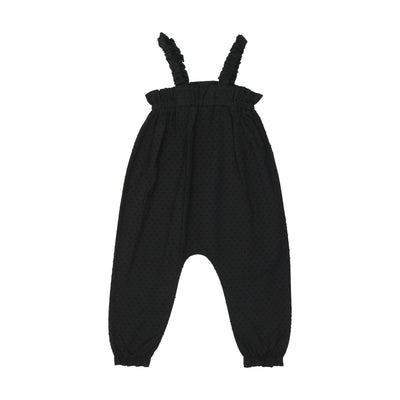 Lil Legs Long Bubble Romper (Girls) - Black