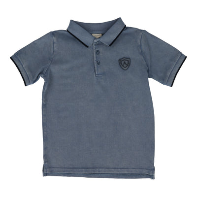 Analogie denim blue logo polo short sleeve from our Everyday Polos.