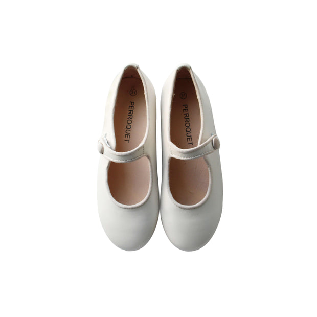Perroquet Shoes Pearlized Leather Round-Front Mary Janes - Pearl