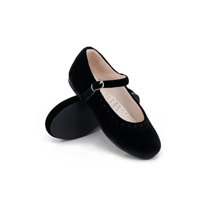 Camille Piper Black Velvet Mary Janes