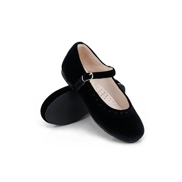 Camille Piper Black Velvet Mary Janes