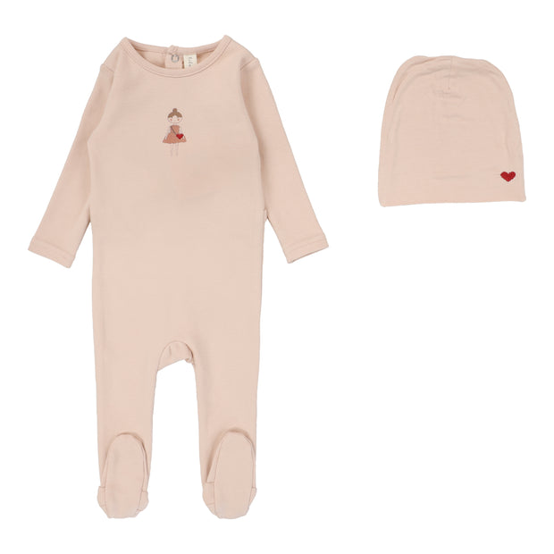 Lilette pink doll footie set from our Cotton Graphic.