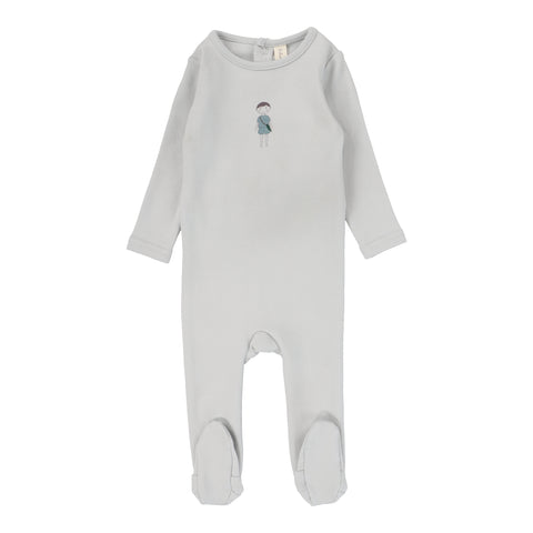 Lilette seafoam doll footie from our Cotton Graphic.