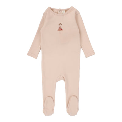 Lilette pink doll footie from our Cotton Graphic.