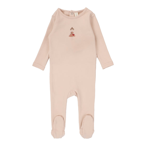 Lilette pink doll footie from our Cotton Graphic.