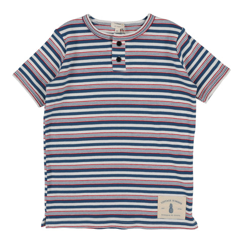 Lil Legs multistripe boys henley t-shirt from our Vintage Contrast Collection.