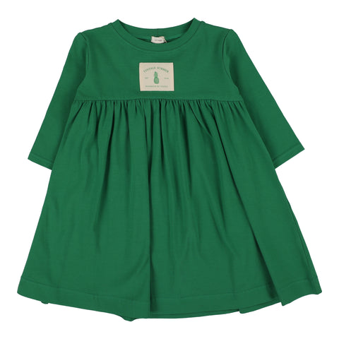 Lil Legs green patch dress three quarter sleeve from our Vintage Contrast Collection.