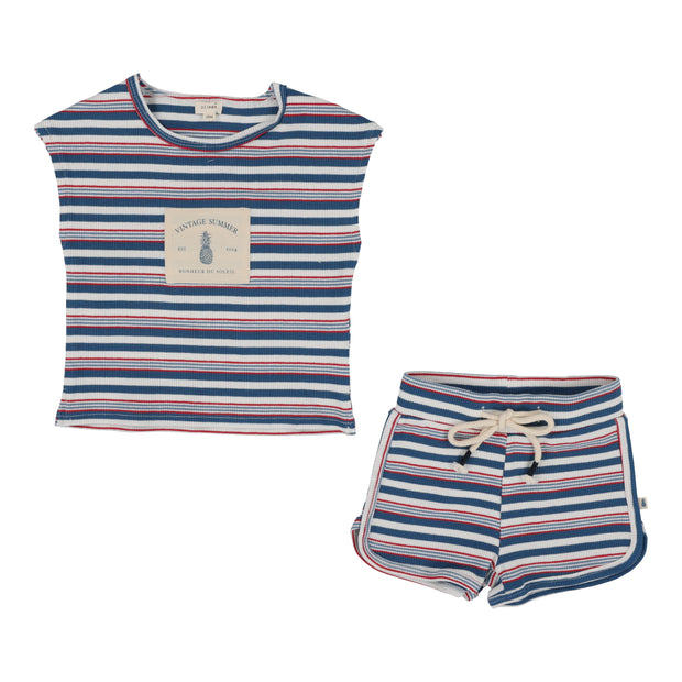 Lil Legs multistripe toddler set from our Vintage Contrast Collection.