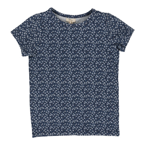 Lil Legs navy poppy floral t-shirt short sleeve from our Printed Weekday Collection.