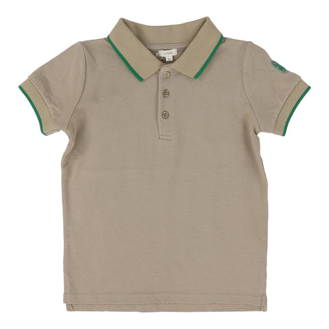 Lil Legs taupe taupe polo short sleeve from our Taupe Collection.