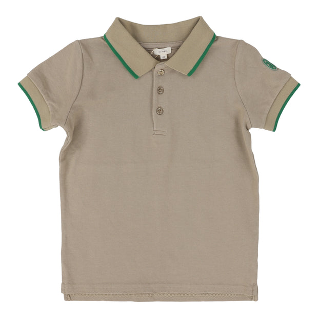 Lil Legs taupe taupe polo short sleeve from our Taupe Collection.